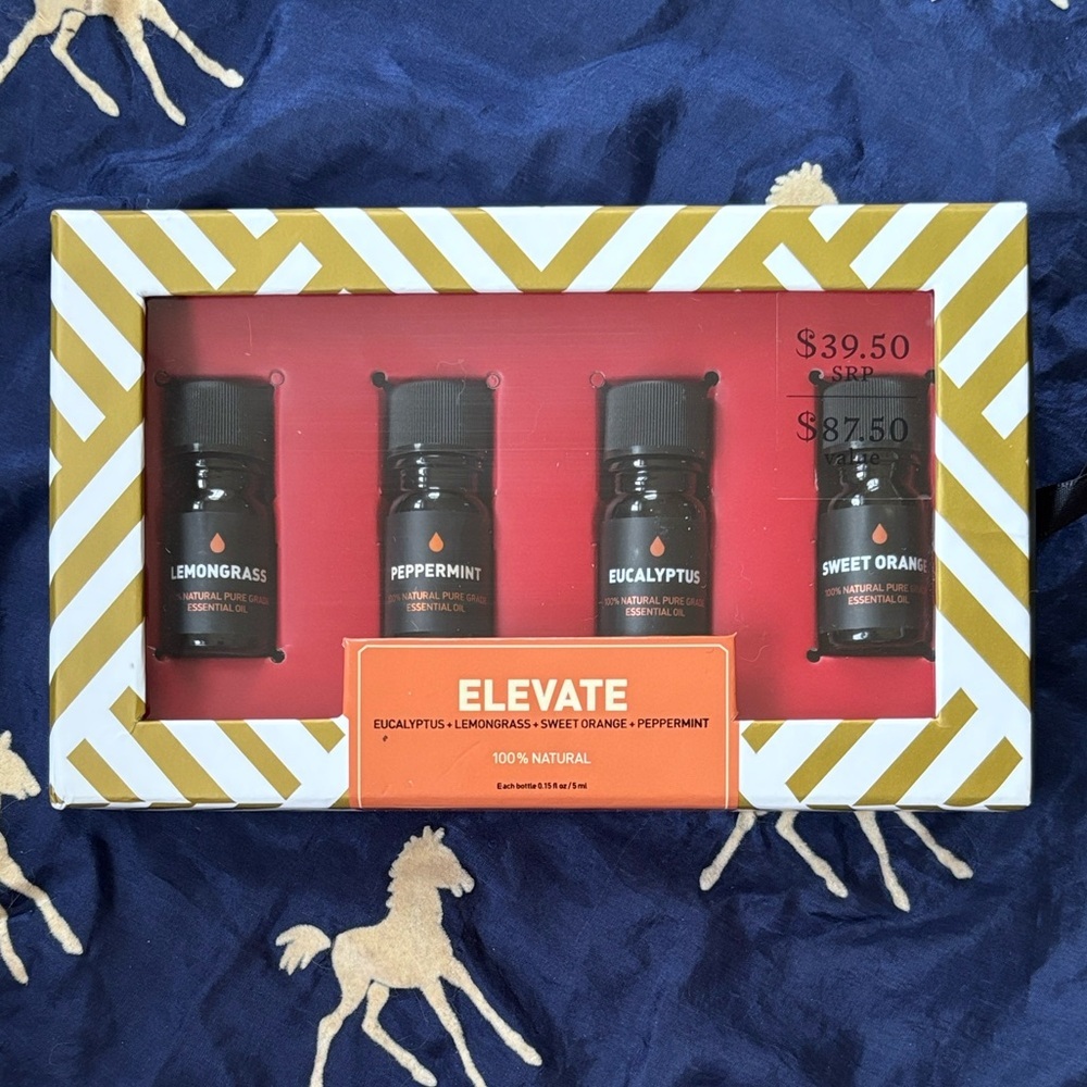 Brand New Way Of Will 4-Piece Elevate Essential Oil Gift Set 100% Natural Pure